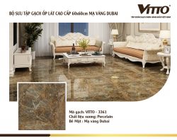 Thiết kế phòng khách với gạch Vitto 60x60 3361 mạ vàng