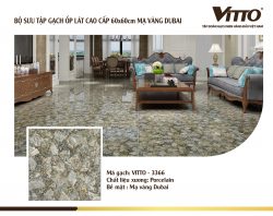 Thiết kế phòng khách với gạch Vitto 60x60 3366 mạ vàng