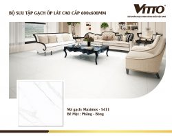 Thiết kế phòng với Gạch Vitto 60x60 5411 trắng vân khói
